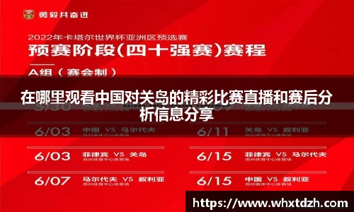 在哪里观看中国对关岛的精彩比赛直播和赛后分析信息分享